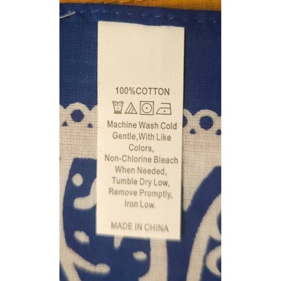 Paisley Bandanas 22"x22" Cotton Square Handkerchiefs Blue Red Yellow 3 Multicolo - Picture 9 of 12